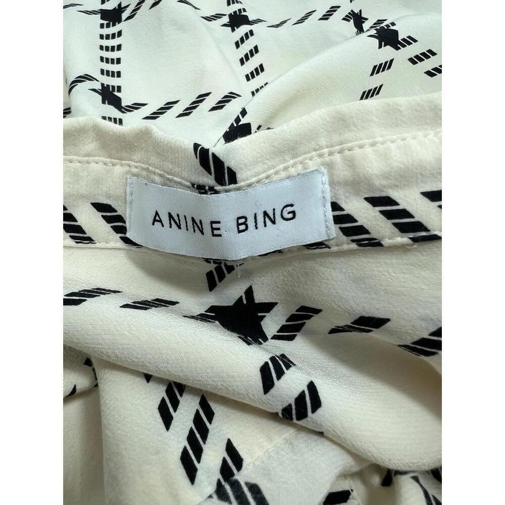 Anine Bing Aspen Button Up Blouse In Cream Check Sz XS See Pics - Picture 5 of 9